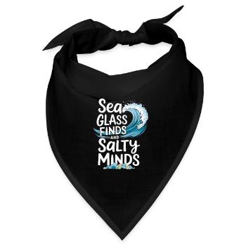 Seeglas-jäger Sammeln Meeresschätze - Bandana Dreieckstuch - Schwarz - Vorne