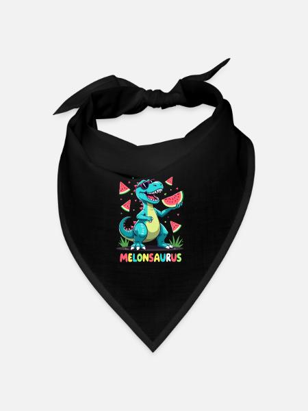 Melonsaurus Lustiger Dinosaurier für einen - Bandana Dreieckstuch - Schwarz