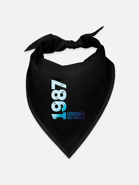 Limited Edition February 1987 Legendär Seit - Bandana Dreieckstuch - Schwarz