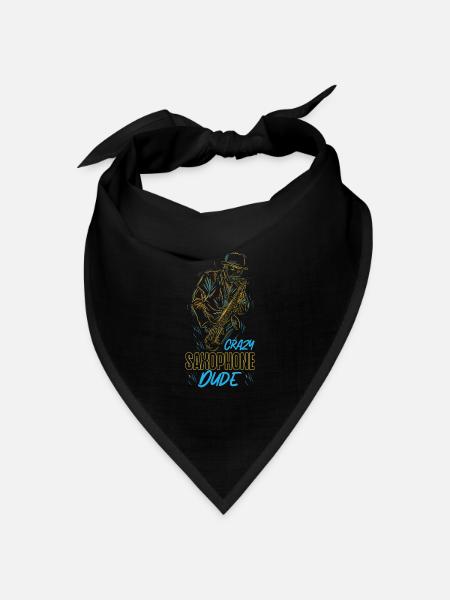 Saxophone Crazy Saxophone Dude - Bandana Dreieckstuch - Schwarz