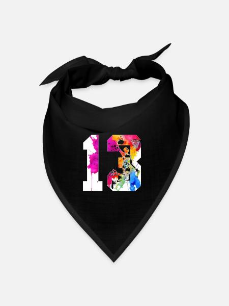 13. GEBURTSTAG BASKETBALL NUMMER 13 - Bandana Dreieckstuch - Schwarz
