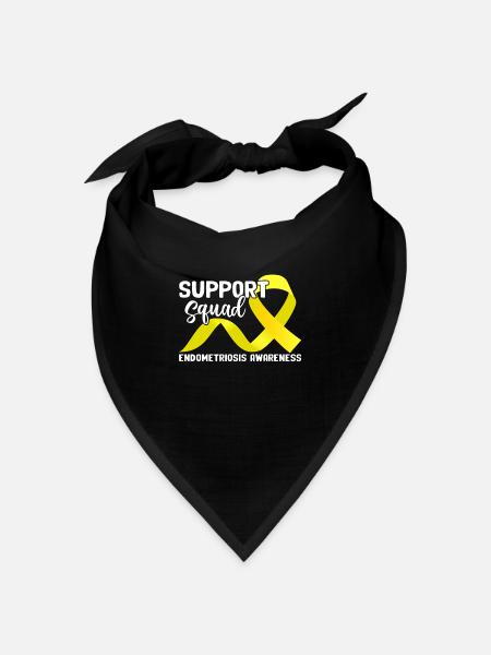 Support Squad Yellow Ribbon Endo-Endometriose - Bandana Dreieckstuch - Schwarz