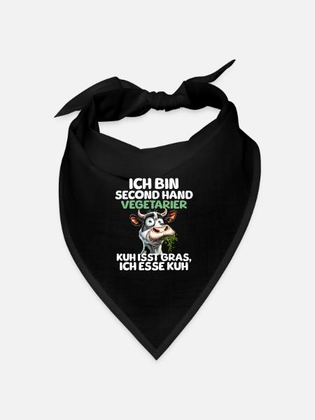 Second Hand Vegetarier - Bandana Dreieckstuch - Schwarz