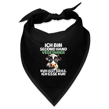 Second Hand Vegetarier - Bandana Dreieckstuch - Schwarz - Vorne