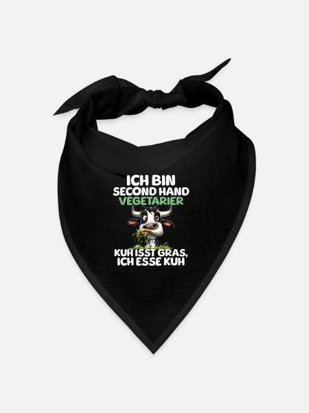 Second Hand Vegetarier - Bandana Dreieckstuch - Schwarz
