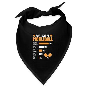 Wieso Ich Im Pickleball Verliere Lustiger Spruch - Bandana Dreieckstuch - Schwarz - Vorne