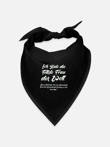 Hochzeit Verlobung Ich habe die tollste Frau - Bandana Dreieckstuch - Schwarz
