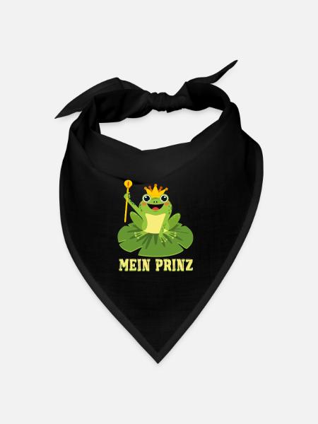 Karneval Kostüm Frosch MEIN PRINZ Lustiges - Bandana Dreieckstuch - Schwarz