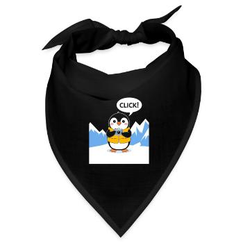 Lustiger Pinguin Fotograf Klick Moment - Bandana Dreieckstuch - Schwarz - Vorne