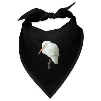 Reiher Vogel - Bandana Dreieckstuch - Schwarz - Vorne
