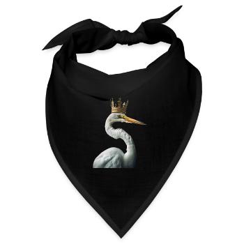 Reiher Vogel - Bandana Dreieckstuch - Schwarz - Vorne