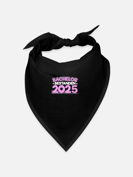 Bachelor 2025 Abschluss Promotion Sponsion - Bandana Dreieckstuch - Schwarz