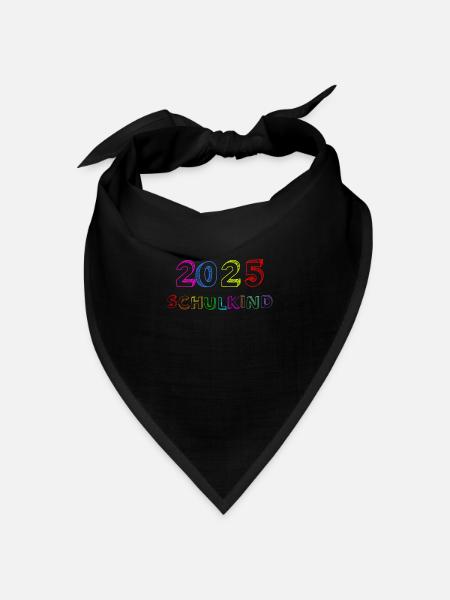 Schulkind 2025 Junge Mädchen Einschulung 2025 Deko - Bandana Dreieckstuch - Schwarz