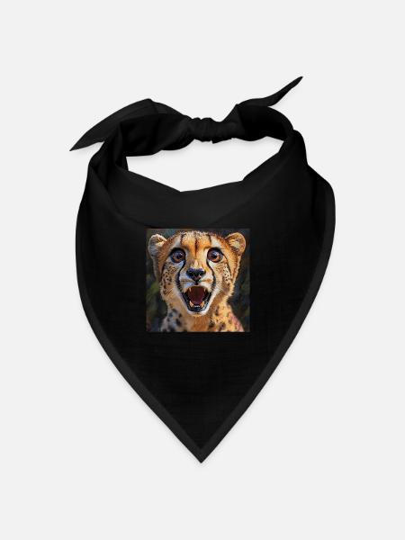 Gepard - Bandana Dreieckstuch - Schwarz
