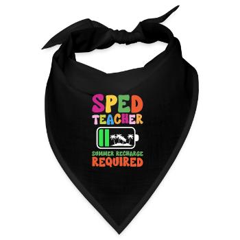 Sped Teacher Summer Recharge Required - Bandana Dreieckstuch - Schwarz - Vorne