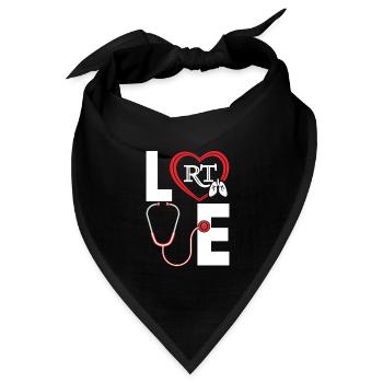 Liebe Lustige Atemtherapie Pneumologe Peds - Bandana Dreieckstuch - Schwarz - Vorne