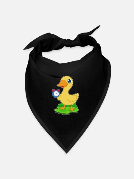 Ente Wecker - Bandana Dreieckstuch - Schwarz