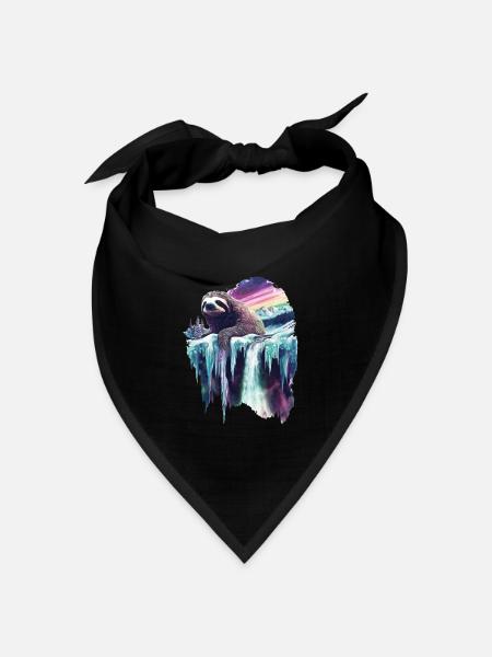 Faultier - Bandana Dreieckstuch - Schwarz