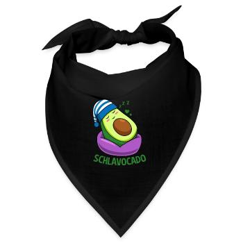 Schlavocado Schlafoutfit Pyjama Avocado Schlaf - Bandana Dreieckstuch - Schwarz - Vorne
