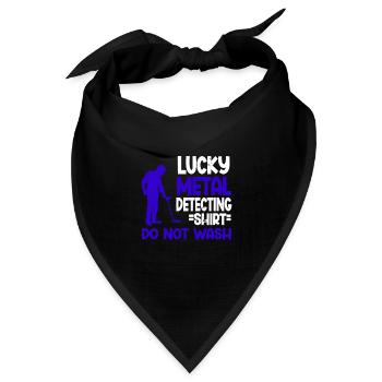 Metal Detector Shirt for Men Lucky Metal Detecting - Bandana Dreieckstuch - Schwarz - Vorne