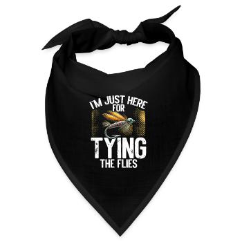Fliegenbinden Fly Tying Fliegenfischen Flugangeln - Bandana Dreieckstuch - Schwarz - Vorne