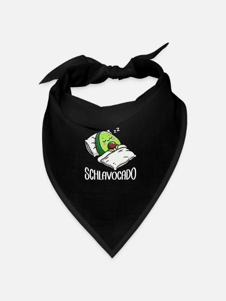 Schlavocado Avocado Schlafliebhaber Kawaii Avocado - Bandana Dreieckstuch - Schwarz