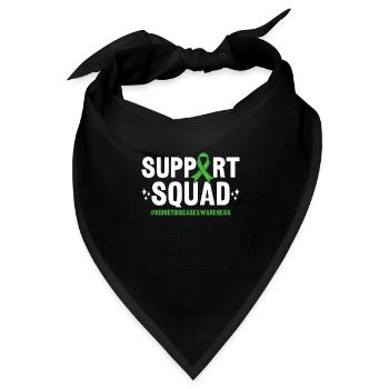 Support Squad Green Ribbon Nierentransplantation - Bandana Dreieckstuch - Schwarz - Vorne