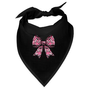 Coquette Bogen Bildhauerei Bildhauer Muster Rosa - Bandana Dreieckstuch - Schwarz - Vorne