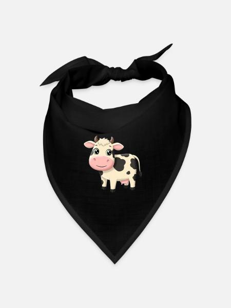 Tier Cartoon Kuh - Bandana Dreieckstuch - Schwarz