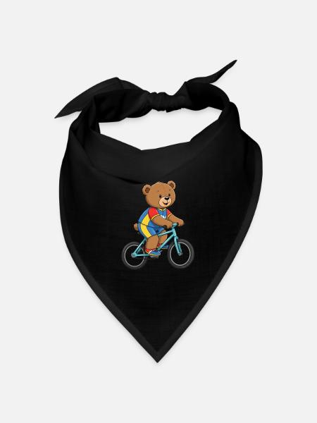 Teddybär Radsportler - Bandana Dreieckstuch - Schwarz
