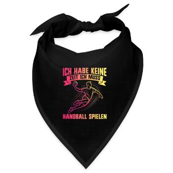 Handball Liebhaber Handball Sport Spieler - Bandana Dreieckstuch - Schwarz - Vorne
