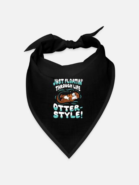 Otter Style für einen Otter Fan - Bandana Dreieckstuch - Schwarz