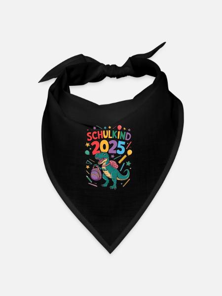 Schulkind 2025 Einschulung Schulanfang - Bandana Dreieckstuch - Schwarz