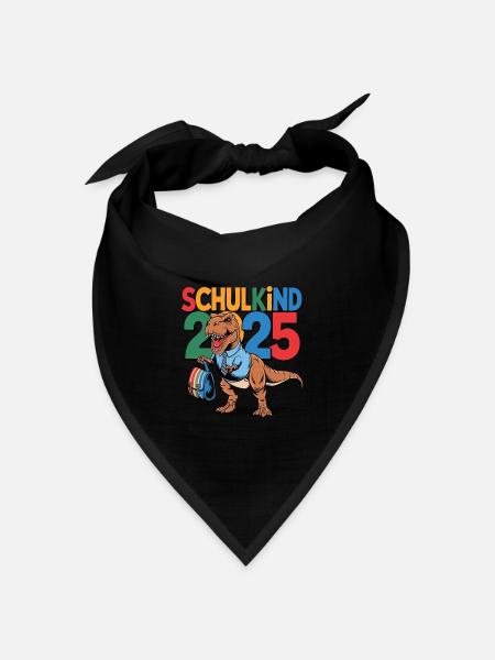 Schulkind 2025 Einschulung Schulanfang - Bandana Dreieckstuch - Schwarz