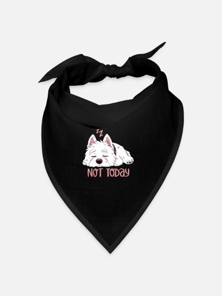 Not Today – Westie beim Chillen - Bandana Dreieckstuch - Schwarz