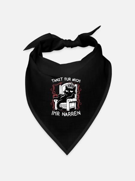 Tanzt für mich ihr Narren - König faule Katze - Bandana Dreieckstuch - Schwarz