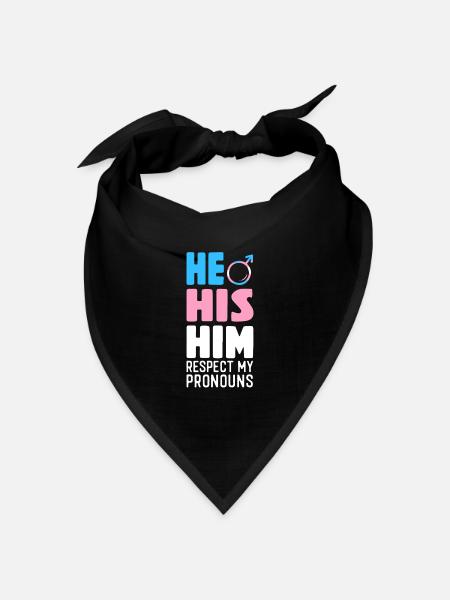 Transgender Trans LGBT Pride - Bandana Dreieckstuch - Schwarz