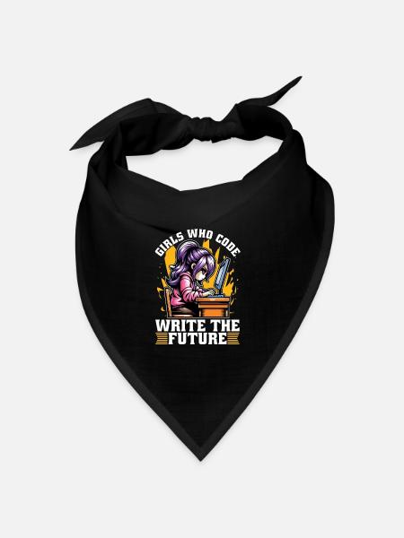 Coder Girls Who Code Write The Future Developer - Bandana Dreieckstuch - Schwarz