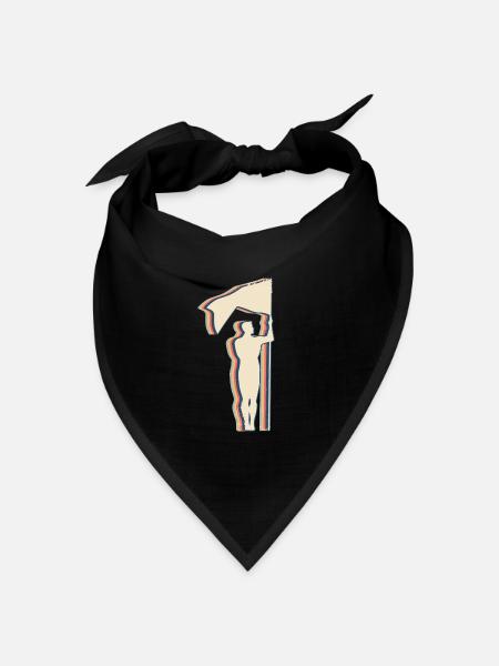 Color Guard Marching Band Retro Line Art - Bandana Dreieckstuch - Schwarz