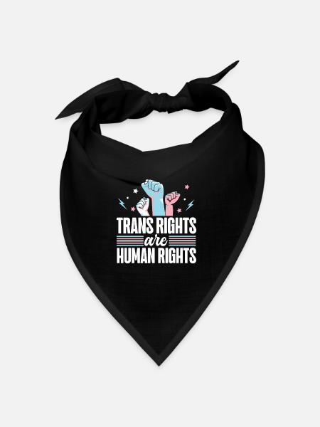 Transgender Trans LGBT Pride - Bandana Dreieckstuch - Schwarz