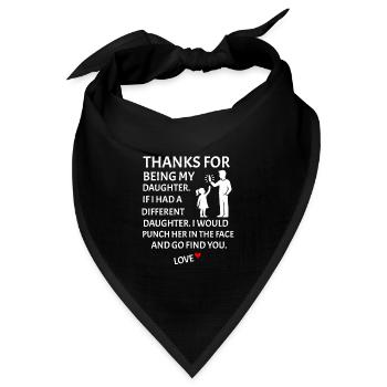 Danke, dass du meine Tochter bist Vater-Tochter - Bandana Dreieckstuch - Schwarz - Vorne