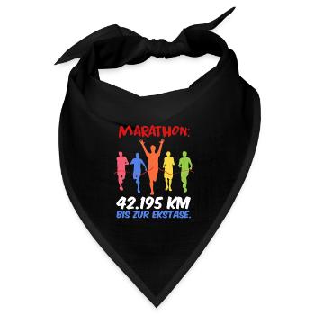 Läufer MARATHON BIS ZUR EKSTASE Laufen Lustig - Bandana Dreieckstuch - Schwarz - Vorne