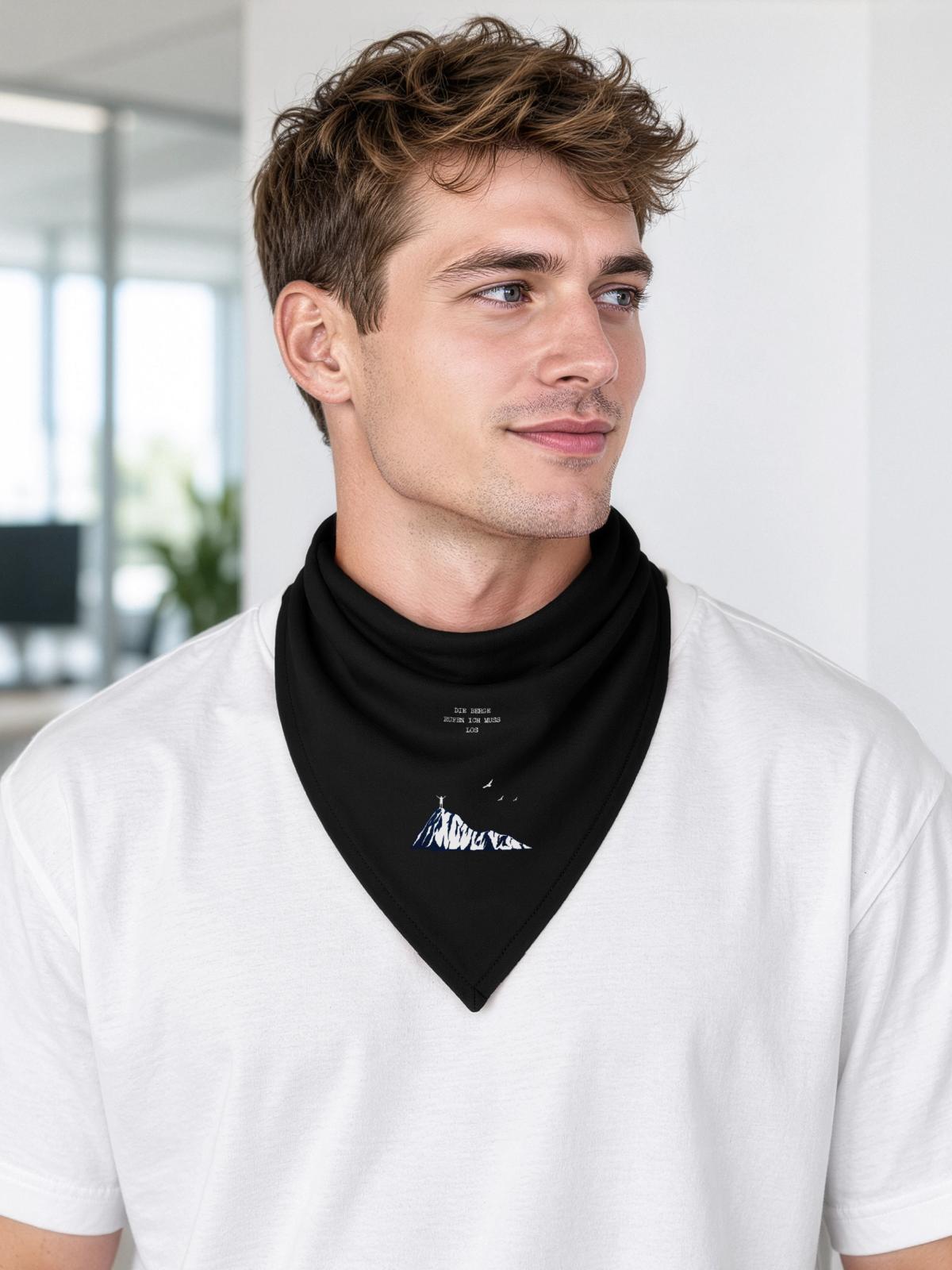 Wandern Minimalistisch - Bandana Dreieckstuch - Schwarz - Vorne