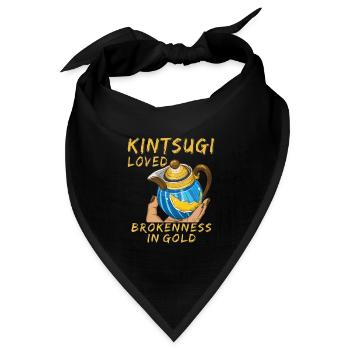 KINTSUGI LOVED BROKENNESS IN GOLD - Bandana Dreieckstuch - Schwarz - Vorne