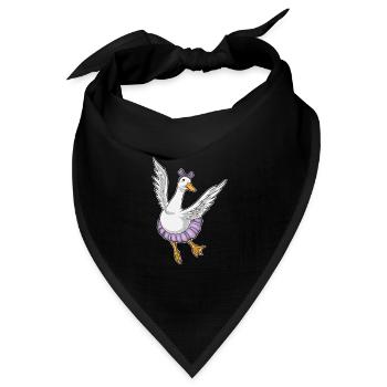 Ente Ballerina Ballett Tanz - Bandana Dreieckstuch - Schwarz - Vorne