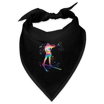 Biathlet Nordische Kombination Biathlon - Bandana Dreieckstuch - Schwarz - Vorne