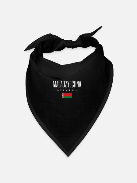 Maladzyechna Belarus Weißrussland - Bandana Dreieckstuch - Schwarz
