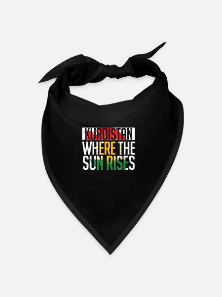 Kurdistan Where The Sun Rises Kurde Kurden - Bandana Dreieckstuch - Schwarz