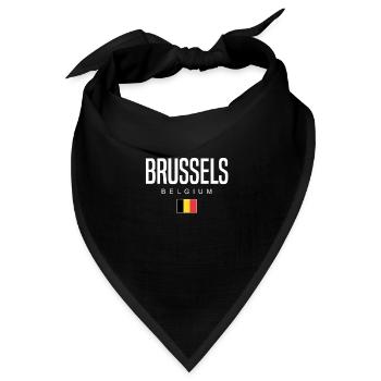 Brüssel Belgien - Bandana Dreieckstuch - Schwarz - Vorne