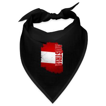 Vertikale österreichische Flagge, Österreichischer Stolz - Bandana Dreieckstuch - Schwarz - Vorne